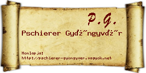 Pschierer Gyöngyvér névjegykártya